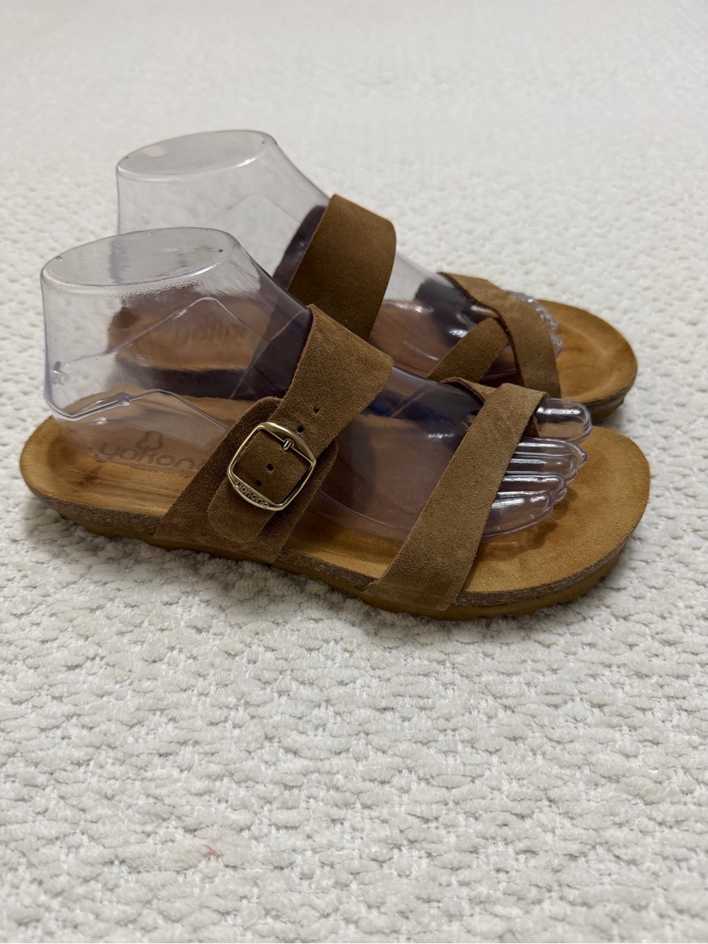 Yokono Ibiza Toe Loop Brown Suede Leather Sandals Women’s Size 8
